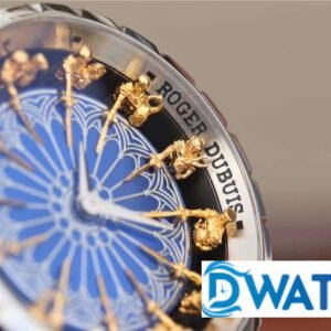 ROGER DUBUIS EXCALIBUR BLUE DIAL REPLICA WATCH LEATHER STRAP 45MM 5 ĐỒNG HỒ NAM ROGER DUBUIS EXCALIBUR HIỆP SĨ BÀN TRÒN REPLICA CAO CẤP 45MM