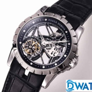 ROGER DUBUIS EXCALIBUR TOURBILLON REP BLACK LEATHER STRAP WATCH 45MM 2 ĐỒNG HỒ NAM ROGER DUBUIS EXCALIBUR TOURBILLON REPLICA CAO CẤP 45MM