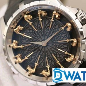 Roger Dubuis Number Gold RDDBEX0495 Replica Watch Black 45mm 6 Đồng Hồ Nam Roger Dubuis Hiệp Sĩ Bàn Tròn Dây Da RDDBEX0495 Replica 11 45mm