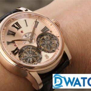 ROGER DUBUIS TOURBILLON ROSE PLATED GOLD REPLICA WATCH RDDBHO0563 45MM 4 ĐỒNG HỒ NAM ROGER DUBUIE TOURBILLON MÀU VÀNG HỒNG REPLICA CAO CẤP RDDBHO0563 45MM