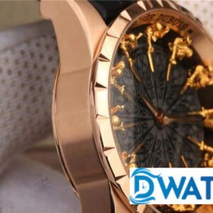 ROGER DUBUIS BLACK LEATHER STRAP RDDBEX0511 REPLICA WATCH 45MM 6 ĐỒNG HỒ NAM ROGER DUBUIS MẶT TRÒN MÀU VÀNG RDDBEX0511 REPLICA 11 45MM