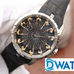 Roger Dubuis Number Gold RDDBEX0495 Replica Watch Black 45mm 2 Đồng Hồ Nam Roger Dubuis Hiệp Sĩ Bàn Tròn Dây Da RDDBEX0495 Replica 11 45mm