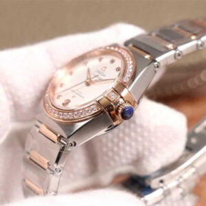 ĐỒNG HỒ NỮ OMEGA CONSTELLATION MẶT TRẮNG VIỀN ĐÁ REPLICA 29MM 4 dong ho nu omega constellation mat trang vien da replica 29mm 4 1