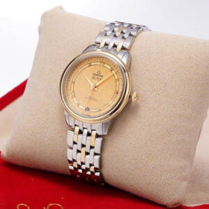 ĐỒNG HỒ NỮ OMEGA DE VILLE MẶT VÀNG REPLICA 32.7MM 1 dong ho nu omega de ville mat vang replica 32 7mm 1