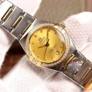 ĐỒNG HỒ OMEGA CONSTELLATION 5th DÂY KIM LOẠI DIAMOND GOLD CAO CẤP 29MM 4 dong ho omega constellation 5th day kim loai diamond gold cao cap 29mm 1