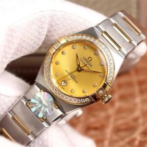 ĐỒNG HỒ OMEGA CONSTELLATION 5th DÂY KIM LOẠI DIAMOND GOLD CAO CẤP 29MM 1 dong ho omega constellation 5th day kim loai diamond gold cao cap 29mm 8