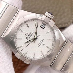 ĐỒNG HỒ OMEGA CONSTELLATION MẶT TRẮNG DÂY THÉP REPLICA 38MM 2 dong ho omega constellation mat trang day thep replica 38mm 3