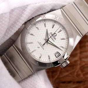 ĐỒNG HỒ OMEGA CONSTELLATION MẶT TRẮNG DÂY THÉP REPLICA 38MM 3 dong ho omega constellation mat trang day thep replica 38mm 4