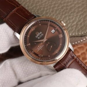 ĐỒNG HỒ OMEGA DE VILLE COFFEE BROWN DÂY DA CÁ SẤU REPLICA CAO CẤP 39,5 MM 2 dong ho omega de ville coffee brown day da ca sau cao cap 395 mm 5