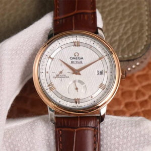 ĐỒNG HỒ OMEGA DE VILLE DÂY NÂU MẶT TRẮNG REPLICA 39.5MM 1 dong ho omega de ville day nau mat trang replica 39 5mm 2