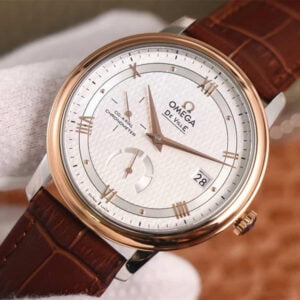 ĐỒNG HỒ OMEGA DE VILLE DÂY NÂU MẶT TRẮNG REPLICA 39.5MM 3 dong ho omega de ville day nau mat trang replica 39 5mm 4