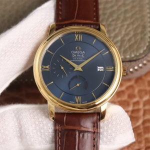 ĐỒNG HỒ OMEGA DE VILLE DÂY NÂU TRẺ TRUNG REPLICA 39.5MM 1 dong ho omega de ville day nau tre trung replica 39 5mm 2