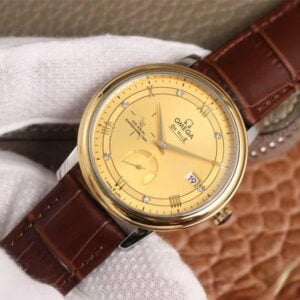 ĐỒNG HỒ OMEGA DE VILLE DIAMOND GOLD DÂY DA CÁ SẤU REPLICA CAO CẤP 39,5 MM 5 dong ho omega de ville diamond gold day da ca sau replica cao cap 395 mm 2