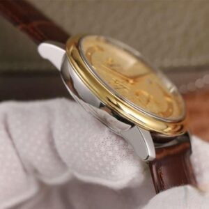 ĐỒNG HỒ OMEGA DE VILLE GOLDEN SUNNY DÂ DA CÁ SẤU REPLICA CAO CẤP 39,5 MM 6 dong ho omega de ville golden sunny day da ca sau replica cao cap 395 mm 10