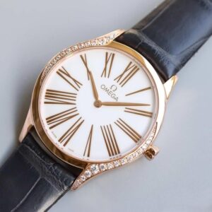 ĐỒNG HỒ OMEGA OMEGA DE VILLE CLASSIC SERIES ROSE GOLD SILVER DÂY DA CÁ SẤU REPLICA CAO CẤP 36 MM 3 dong ho omega omega de ville classic series rose gold silver day da ca sau replica cao cap 36 mm 2