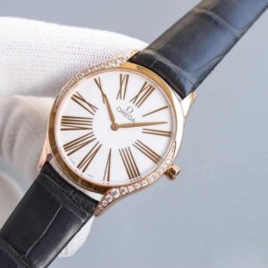 ĐỒNG HỒ OMEGA OMEGA DE VILLE CLASSIC SERIES ROSE GOLD SILVER DÂY DA CÁ SẤU REPLICA CAO CẤP 36 MM 1 dong ho omega omega de ville classic series rose gold silver day da ca sau replica cao cap 36 mm 6