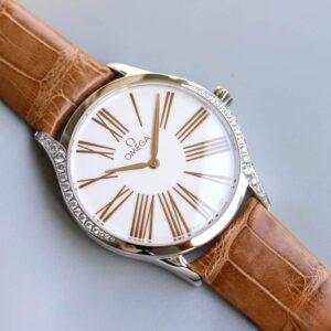 ĐỒNG HỒ OMEGA OMEGA DE VILLE CLASSIC SERIES ROYAL WHITE SILVER DÂY DA CÁ SẤU REPLICA CAO CẤP 36 MM 3 dong ho omega omega de ville classic series royal white silver day da ca sau replica cao cap 36 mm 2