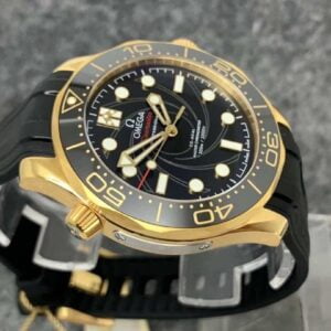 ĐỒNG HỒ OMEGA SEAMASTER FACTORY VS DÂY CAO SU GOLD BLACK REPLICA CAO CẤP 42MM 7 dong ho omega seamaster factory vs day cao su gold black replica cao cap 42m 1