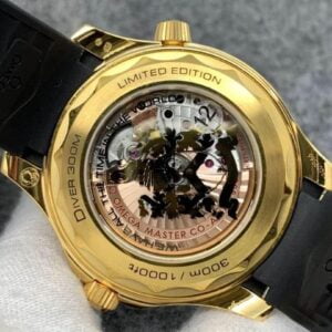 ĐỒNG HỒ OMEGA SEAMASTER FACTORY VS DÂY CAO SU GOLD BLACK REPLICA CAO CẤP 42MM 12 dong ho omega seamaster factory vs day cao su gold black replica cao cap 42m 2