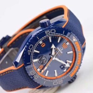 ĐỒNG HỒ OMEGA SEAMASTER FACTORY VS DÂY VẢI XANH CAM REPLICA CAO CẤP 45,5MM 2 dong ho omega seamaster factory vs day vai xanh cam replica cao cap 455mm 3