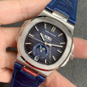 PATEK PHILIPPE NAUTILUS 5726/1A-014 BEST REPLICA WATCHES BLUE LEATHER STRAP 40MM 1 dong ho patek philippe nautilus 5726 1a 014 replica 40mm 2