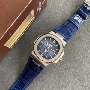 PATEK PHILIPPE NAUTILUS 5726/1A-014 BEST REPLICA WATCHES BLUE LEATHER STRAP 40MM 2 dong ho patek philippe nautilus 5726 1a 014 replica 40mm