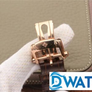 PATEK PHILIPPE NAUTILUS 5712 COPIES WATCHES ROSE GOLD CASE BROWN LEATHER STRAP BLACK DIAL PF 40MM 5 ĐỒNG HỒ NAM PATEK PHILIPPE NAUTILUS 5712 MẶT SỐ TRÒN DÂY DA FAKE 11 PF 40MM