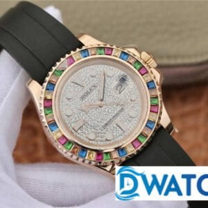 ĐỒNG HỒ NAM CƠ ĐÍNH ĐÁ MÀU ROSE GOLD ROLEX YACHT-MASTER REPLICA CAO CẤP 40MM 1 ĐỒNG HỒ NAM CƠ ĐÍNH ĐÁ MÀU ROSE GOLD ROLEX YACHT-MASTER REPLICA 1:1 CAO CẤP 40MM