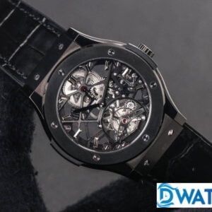 HUBLOT CLASSIC FUSION TOURBILON REPLICA WATCHES ALL BLACK RUBBER STRAP 42MM 1 ĐỒNG HỒ HUBLOT NAM HUBLOT CLASSIC FUSION TOURBILON REPLICA 1:1 CAO CẤP 42MM