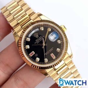 ĐỒNG HỒ NAM ROLEX DAY-DATE MÁY CƠ DÂY KIM LOẠI MẶT MÀU ĐEN FAKE 1:1 36MM 2 ĐỒNG HỒ ROLEX DAY-DATE NAM MÁY CƠ DÂY KIM LOẠI MẶT MÀU ĐEN REP 1:1 CAO CẤP 36MM