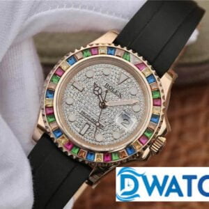 ĐỒNG HỒ NAM CƠ ĐÍNH ĐÁ MÀU ROSE GOLD ROLEX YACHT-MASTER REPLICA CAO CẤP 40MM 2 ĐỒNG HỒ NAM CƠ ĐÍNH ĐÁ MÀU ROSE GOLD ROLEX YACHT-MASTER REPLICA 1:1 CAO CẤP 40MM