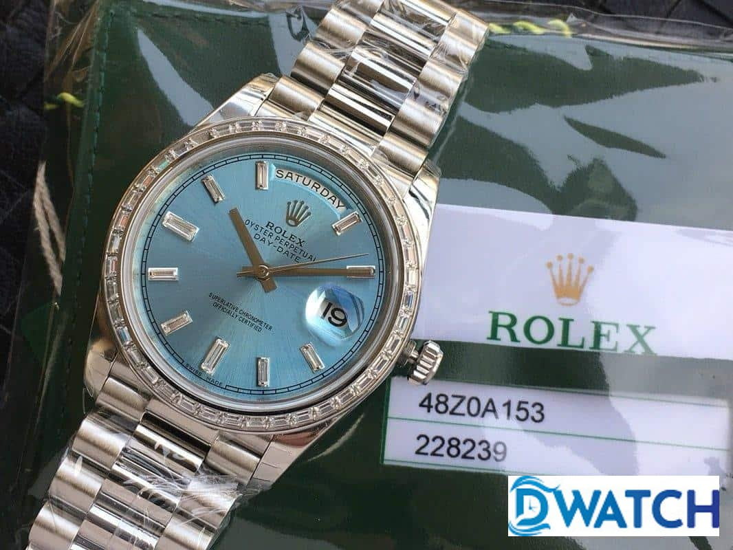ĐỒNG HỒ ROLEX DAY-DATE NAM MÁY CƠ DÂY KIM LOẠI ĐÍNH ĐÁ REPLICA 1:1 CAO CẤP 40MM ĐỒNG HỒ ROLEX DAY-DATE NAM MÁY CƠ DÂY KIM LOẠI ĐÍNH ĐÁ REPLICA 1:1 CAO CẤP 40MM