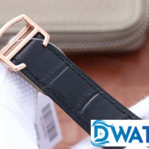 CARTIER TANK ANDY LAU LUXURY IMITAITON WATCHES ROSE GOLD PLATE BLACK DIAL RHINESTONE LEATHER STRAP 34X44MM 5 ĐỒNG HỒ NỮ CARTIER
