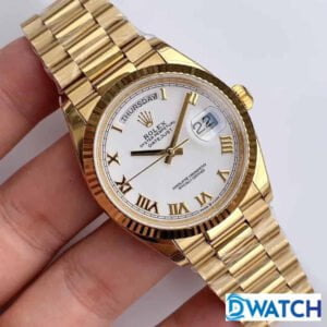 ĐỒNG HỒ NAM ROLEX DAY-DATE DÂY KIM LOẠI MÀU GOLD REPLICA CAO CẤP 36MM 2 ĐỒNG HỒ CƠ NAM DÂY KIM LOẠI ROLEX DAY-DATE MÀU GOLD REPLICA 1:1 CAO CẤP 36MM