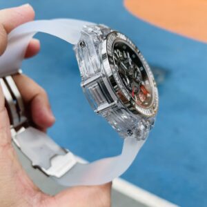 HUBLOT BIG BANG UNICO CHRONOGRAPH BEST REPLICA WATCHES CRYSTAL CASE RHINESTONE BEZEL BAGUETTE HB FACTORY 45MM 3 ĐỒNG HỒ NAM CƠ 5 KIM ĐÍNH ĐÁ HUBLOT BIG BANG CHRONOGRAPH HB FACTORY REP 1:1 CAO CẤP 45MM