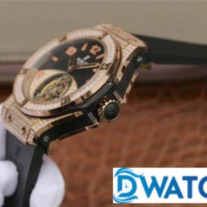 HUBLOT CLASSIC FUSION TOURBILLON IMITATION WATCHES RHINESTONE ALL ROSE GOLD PLATE RUBBER STRAP 44MM 3 ĐỒNG HỒ NAM HUBLOT BIG BANG MẶT SỐ MÀU NÂU ĐƠN GIẢN REPLICA CAO CẤP 44MM
