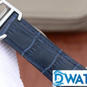 CARTIER TANK ANDY LAU REPLICA WATCHES BLUE DIAL RHINESTONE CASE LEATHER STRAP 34X44MM 5 ĐỒNG HỒ NỮ CARTIER