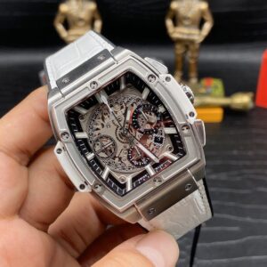 HUBLOT SPIRIT OF BIG BANG CHRONOGRAPH HIGH END WATCH REPLICAS WHITE DIAL RUBBER STRAP TITANIUM CASE 42MM 1 ĐỒNG HỒ NAM HUBLOT SPIRIT OF BIG BANG CHRONOGRAPH REPLICA 1:1 CAO CẤP 42MM