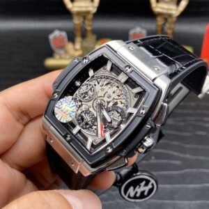 HUBLOT SPIRIT OF BIG BANG CHRONOGRAPH KNOCK OFF WATCHES BLACK DIAL TITANIUM CASE RUBBER STRAP 42MM 3 ĐỒNG HỒ NAM MÁY CƠ HUBLOT SPIRIT OF BIG BANG CHRONOGRAPH REP 1:1 CAO CẤP 42MM