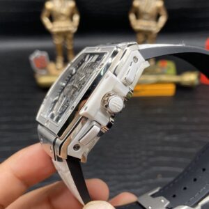 HUBLOT SPIRIT OF BIG BANG CHRONOGRAPH HIGH END WATCH REPLICAS WHITE DIAL RUBBER STRAP TITANIUM CASE 42MM 3 ĐỒNG HỒ NAM HUBLOT SPIRIT OF BIG BANG CHRONOGRAPH REPLICA 1:1 CAO CẤP 42MM