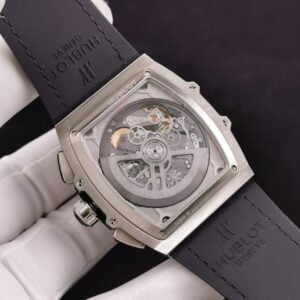HUBLOT SPIRIT OF BIG BANG CHRONOGRAPH HIGH END WATCH REPLICAS RHINESTONE BEZEL BLACK RUBBER STRAP 42MM 7 ĐỒNG HỒ CƠ NAM ĐÍNH ĐÁ HUBLOT SPIRIT OF BIG BANG CHRONOGRAPH FAKE CAO CẤP 42MM