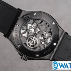HUBLOT CLASSIC FUSION TOURBILON REPLICA WATCHES ALL BLACK RUBBER STRAP 42MM 6 ĐỒNG HỒ HUBLOT NAM HUBLOT CLASSIC FUSION TOURBILON REPLICA 1:1 CAO CẤP 42MM