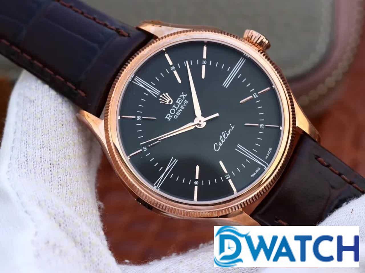 ĐỒNG HỒ CƠ NAM DÂY DA MẶT MÀU ĐEN ROLEX CELLINI REPLICA 1:1 CAO CẤP 39MM ĐỒNG HỒ CƠ NAM DÂY DA MẶT MÀU ĐEN ROLEX CELLINI REPLICA 1:1 CAO CẤP 39MM