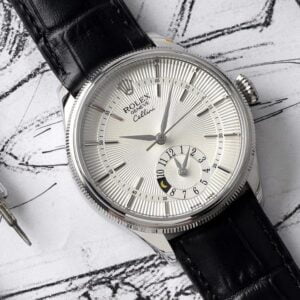 ĐỒNG HỒ NAM ROLEX CELLINI MÁY CƠ DÂY DA ĐEN FAKE 1:1 CAO CẤP KZ 39MM 1 ĐỒNG HỒ NAM MÁY CƠ DÂY DA ĐEN ROLEX CELLINI REPLICA 1:1 CAO CẤP 39MM