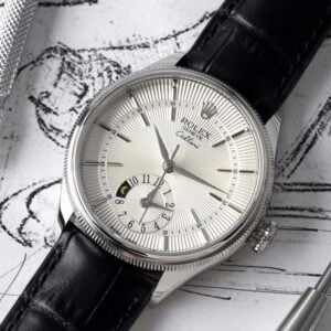 ĐỒNG HỒ NAM ROLEX CELLINI MÁY CƠ DÂY DA ĐEN FAKE 1:1 CAO CẤP KZ 39MM 2 ĐỒNG HỒ NAM MÁY CƠ DÂY DA ĐEN ROLEX CELLINI REPLICA 1:1 CAO CẤP 39MM