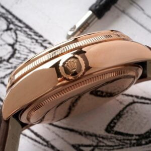 ĐỒNG HỒ NAM ROLEX CELLINI MÁY CƠ DÂY DA NÂU FAKE CAO CẤP KZ 39MM 4 ĐỒNG HỒ ROLEX CELLINI NAM MÁY CƠ DÂY DA NÂU MÀU ROSE GOLD REPLICA 1:1 39MM