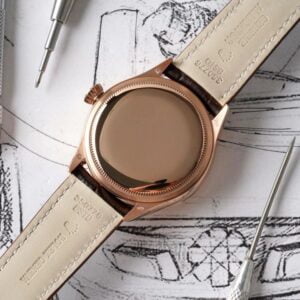 ĐỒNG HỒ NAM ROLEX CELLINI MÁY CƠ DÂY DA NÂU FAKE CAO CẤP KZ 39MM 6 ĐỒNG HỒ ROLEX CELLINI NAM MÁY CƠ DÂY DA NÂU MÀU ROSE GOLD REPLICA 1:1 39MM