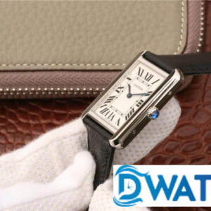 CARTIER TANK REPLICA WATCHES QUARTZ MOVEMENT STAINLESS STEEL LEATHER STRAP 33X27MM 3 ĐỒNG HỒ NỮ CARTIER TANK CỌC SỐ LA MÃ KIM XANH FAKE 11 33X27MM