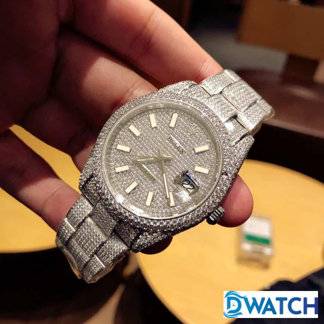 ĐỒNG HỒ ROLEX DATEJUST NAM MÁY CƠ ĐÍNH FULL ĐÁ DÂY KIM LOẠI REPLICA 1:1 CAO CẤP 40MM ĐỒNG HỒ ROLEX DATEJUST NAM MÁY CƠ ĐÍNH FULL ĐÁ DÂY KIM LOẠI REPLICA 1:1 CAO CẤP 40MM