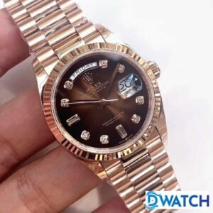 ĐỒNG HỒ NAM ROLEX DAY-DATE DÂY KIM LOẠI MÀU ROSE GOLD REPLICA 36MM 2 ĐỒNG HỒ CƠ NAM DÂY KIM LOẠI MÀU ROSE GOLD ROLEX DAY-DATE REPLICA 1:1 CAO CẤP 36MM